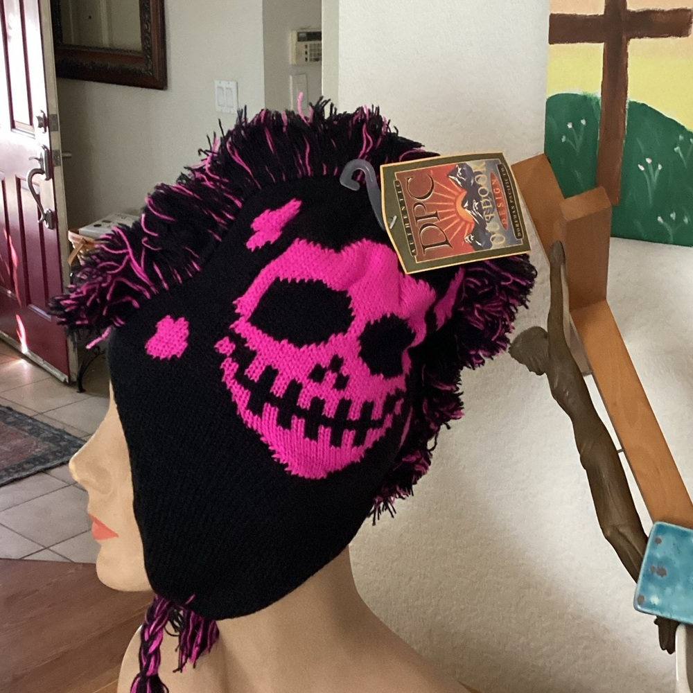 DC Pink and Black Skull Kids Hat